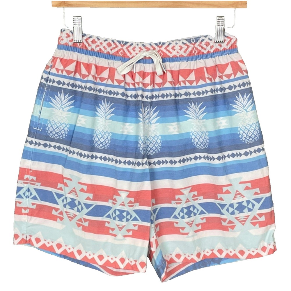 Chubbies Mens Pineapple Aztec Print Swim Trunks M Beach Pool Hawaiian 7" Inseam